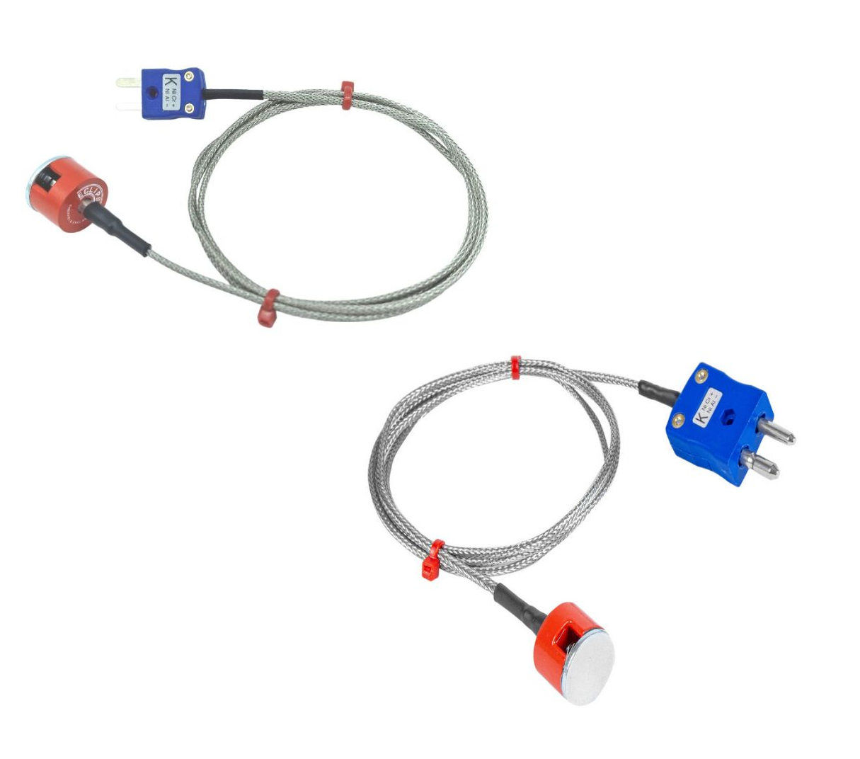 Thermocouple  aimant  bouton de traction de 1,9 kg, cble isol PFA avec sur-tresse en acier inoxydable