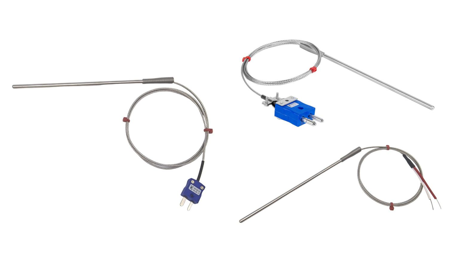 Sonde thermocouple  usage gnral, cble isol en fibre de verre avec sur-tresse en acier inoxydable