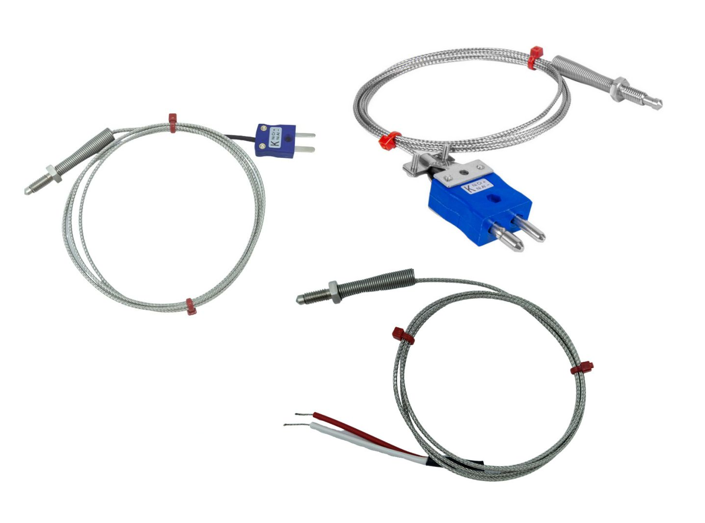 Thermocouple de buse, cble isol en fibre de verre avec sur-tresse en acier inoxydable