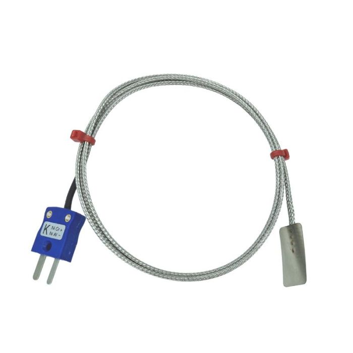 Thermocouple  lames, cble isol en fibre de verre avec sur-tresse en acier inoxydable - Type K JIS avec terminaison de fiche miniature