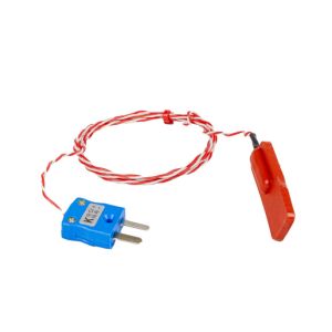 Patch en caoutchouc de silicone thermocouple PFA twin torsad avec terminaison de fiche miniature - Type K JIS - 2m