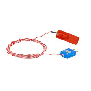 Patch en caoutchouc de silicone Thermocouple PFA Twin Twisted avec terminaison de fiche miniature - Type K JIS - 5m