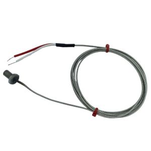 Thermocouple de boulons, acier inoxydable en fibre de verre sur cble tress - JIS Type K - Pas de filetage M8x1mm - Taille de boulon de 25 mm