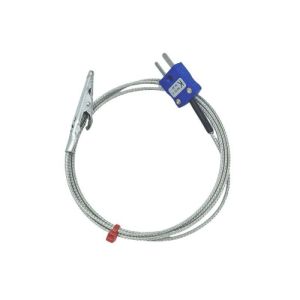 Thermocouple  pince crocodile avec cble surtress en acier inoxydable en fibre de verre - JIS Type K - Longueur 3m