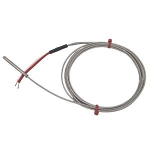 Thermocouple fabriqu en tube dacier inoxydable, cble surtress en acier inoxydable en fibre de verre - Type K JIS - 4,0 mm de diamtre x 40 mm de longueur