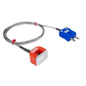 Thermocouple magntique JIS Type K 4,5 kg (fer  cheval), cble isol PFA avec sur-tresse en acier inoxydable se terminant dans une prise standard - 1 m