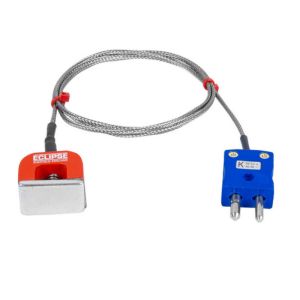 Thermocouple magntique JIS Type K 4,5 kg (fer  cheval), cble isol PFA avec sur-tresse en acier inoxydable se terminant par une prise standard - 2 m