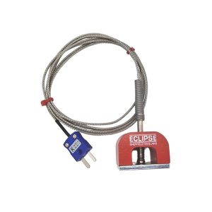 Thermocouple magntique JIS Type K 9 kg (fer  cheval), cble isol PFA avec sur-tresse en acier inoxydable se terminant par une prise miniature - 1,5 m