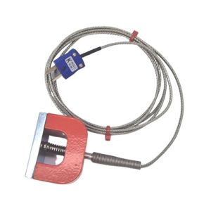 Thermocouple magntique JIS Type K 11,8 kg (fer  cheval), cble isol PFA avec sur-tresse en acier inoxydable se terminant par une prise miniature - 3 m