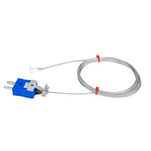 Thermocouple de rondelle, cble isol en fibre de verre avec sur-tresse en acier inoxydable - Type K JIS avec terminaison de fiche standard et taille de trou de rondelle de 4,0 mm